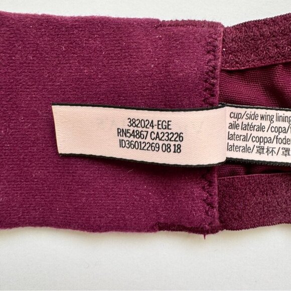 Victoria's Secret Dream Angels Lined Demi Lace Crushed Velvet Purple Sz 36DDD - Picture 5 of 14